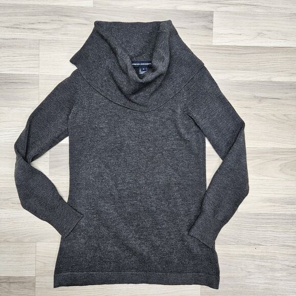 FRENCH CONNECTION Womens Gray Cowl Neck Sweater Small - Picture 2 of 8